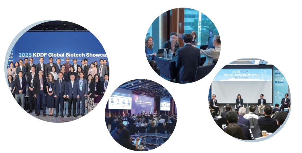 KDDF global partnering events including the 2025 KDDF Global Biotech Showcase and the KDDF Global Licensing Strategy BD Forum